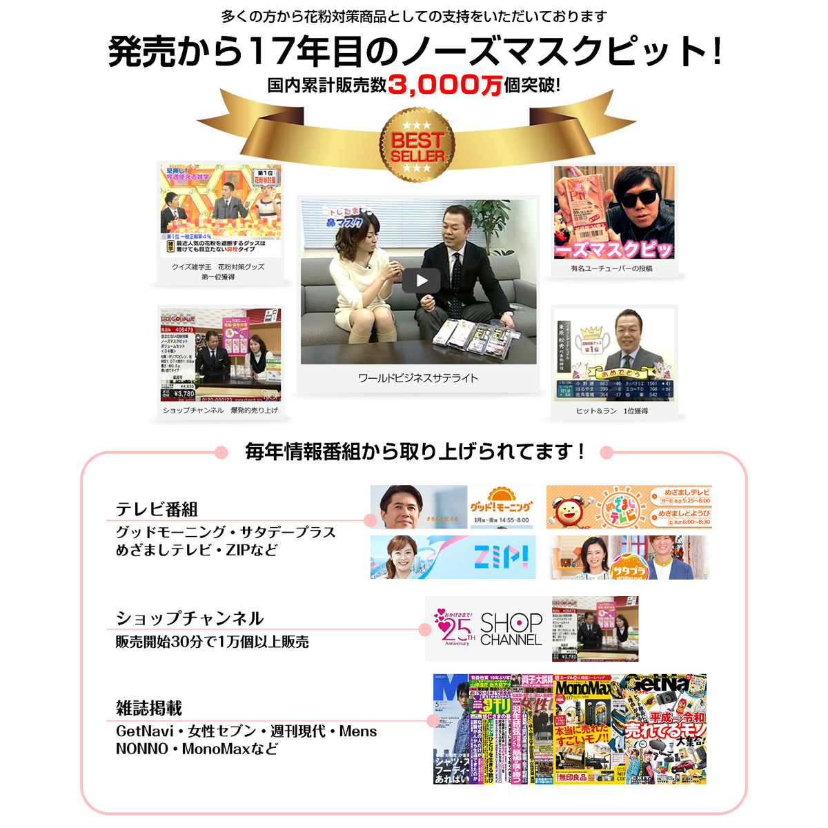 花粉対策鼻マスクノーズマスクピット！ノーズマスクピットネオ